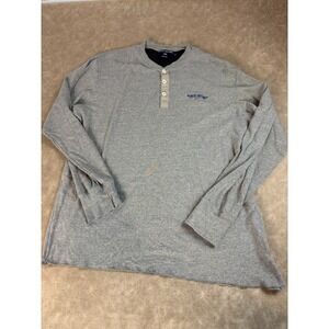 Polo Sport Ralph Lauren Made in‎ USA Mens Henley Pullover Sweatshirt Gray XL